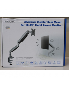 SALE OUT.Logilink BP0042 Monitor Desk mount, 13"-32",gas spring, aluminum Logilink Logilink Desk Mount BP0042 13-27 " Maximum weight (capacity) 9 kg DAMAGED PACKAGING Silver | Logilink | Desk Mount | BP0042 | 13-27 " | Maximum weight (capacity) 9 kg | DAM