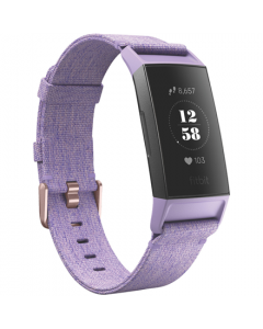 Fitbit | Steps and distance monitoring | Charge 3 | Fitness tracker | NFC | OLED | Heart rate monitor | Activity monitoring 24/7 | Waterproof | Bluetooth | Lavender Woven