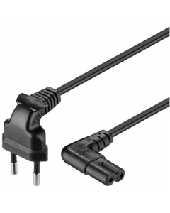 Goobay | 97350 | Euro connection cord, both ends angled | Black Euro male (Type C CEE 7/16) | Device socket C7