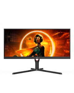 AOC | Monitor | U34G3XM/EU | 34 " | VA | UWQHD | 21:9 | 144 Hz | 1 ms | 3440 x 1440 | 300 cd/m² | HDMI ports quantity 2 | Black/Red | Warranty  month(s)