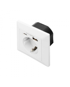 Digitus | Safety Plug for Flush Mounting with 1 x USB Type-C, 1 x USB A