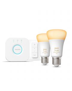 Philips Hue | HueWA Starter Kit 2pcs, Bridge, Switch | E27 | 11 W | Warm to cool white light, 2200-6500K | Bluetooth and Zigbee